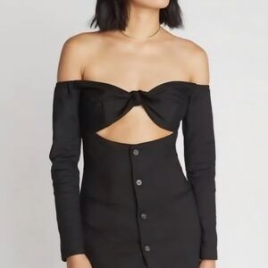 Elegant Black Off-Shoulder Mini Dress